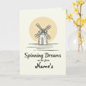 Carte de voeux Rustic Farmhouse Windmill (Fleur jaune)