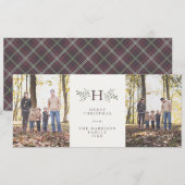 Carte de vœux rustique avec monogramme et deux pho (Devant / Derrière)