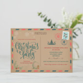 Carte de vœux rustique pour invitation de Noël (Debout devant)