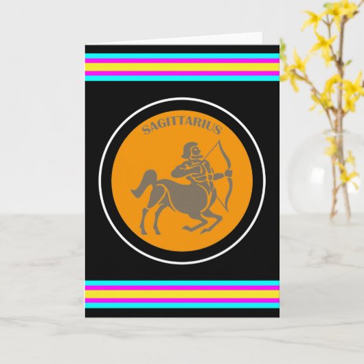 Carte de voeux Sagittaire (Fleur jaune)