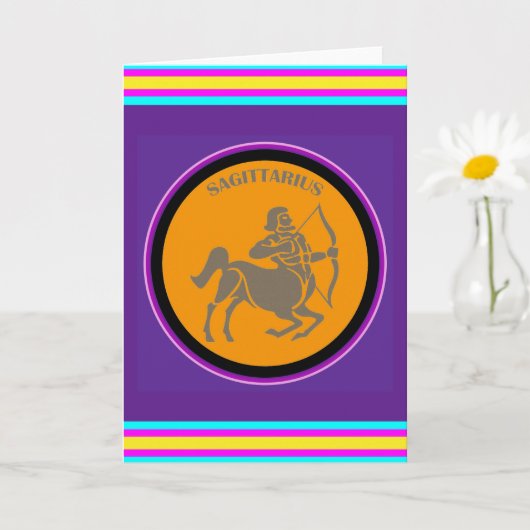 Carte de vœux Sagittaire (Petite plante)