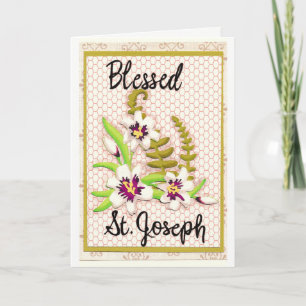 Carte de voeux Saint-Joseph avec Lilies