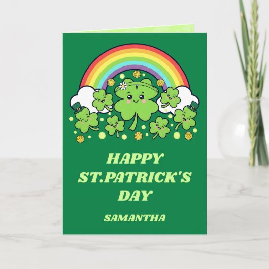 Carte de vœux Saint-Patrick Arc-en-Ciel de Joie (Devant)