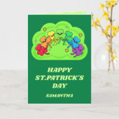 Carte de vœux Saint-Patrick Bisous Arc-en-ciel (Fleur jaune)