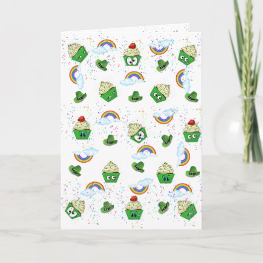 Carte de voeux Saint Patrick Cupcakes (Devant)