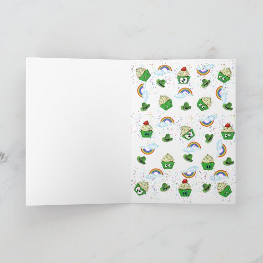 Carte de voeux Saint Patrick Cupcakes (Intérieur)