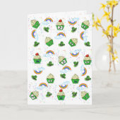 Carte de voeux Saint Patrick Cupcakes (Fleur jaune)