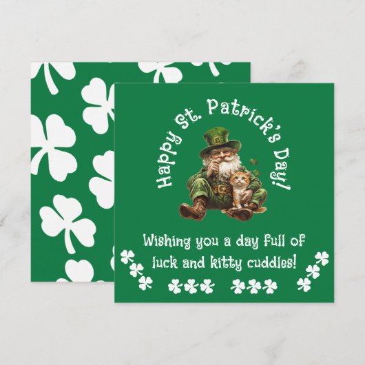 Carte de vœux Saint-Patrick Joyeuse (Devant / Derrière)