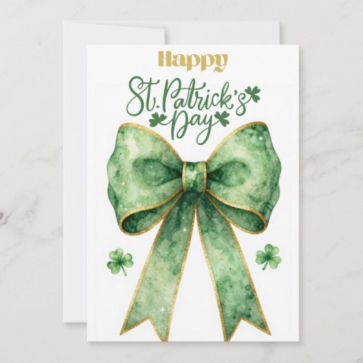 Carte de vœux Saint-Patrick Joyeuse Fête (Devant)