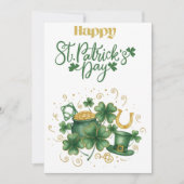 Carte de vœux Saint-Patrick Joyeuse Fête Irlandais (Devant)