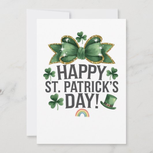 Carte de vœux Saint-Patrick Joyeuse Fête Irlandais (Devant)