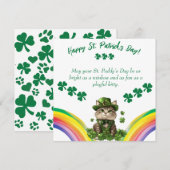 Carte de vœux Saint-Patrick – Lutins mignons  (Devant / Derrière)
