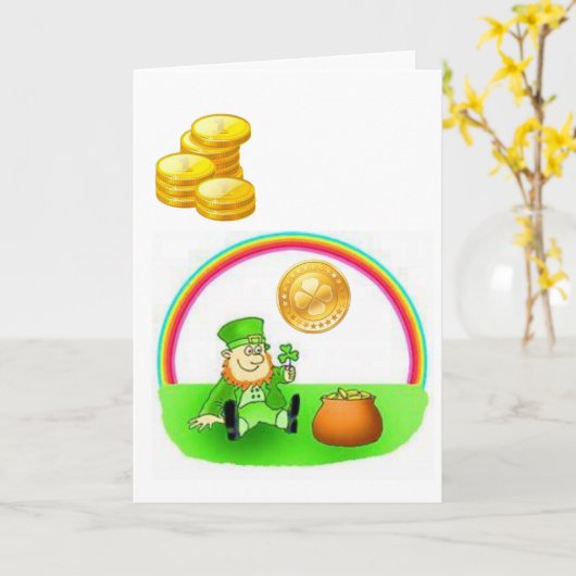 Carte de voeux Saint Patrick's Day (Fleur jaune)