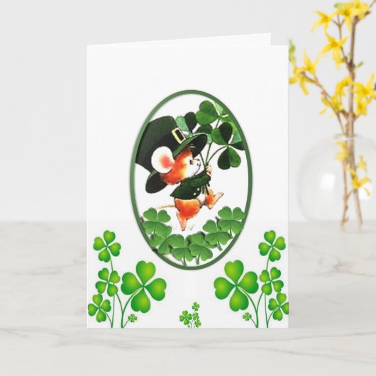 Carte de voeux Saint Patrick's Day (Fleur jaune)