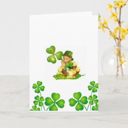 Carte de voeux Saint Patrick's Day (Fleur jaune)