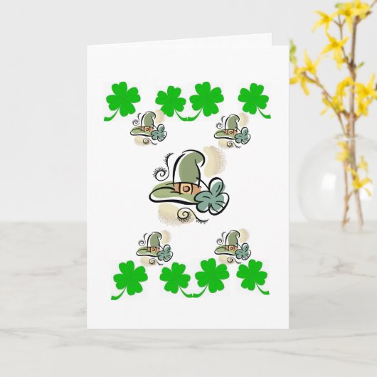 Carte de voeux Saint Patrick's Day (Fleur jaune)