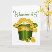 Carte de voeux Saint Patrick's Day (Fleur jaune)