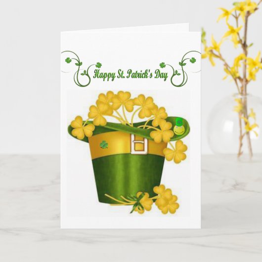 Carte de voeux Saint Patrick's Day (Fleur jaune)