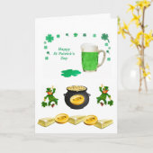 Carte de voeux Saint Patrick's Day (Fleur jaune)