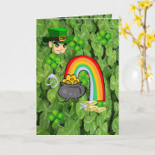 Carte de voeux Saint Patrick's Day (Fleur jaune)
