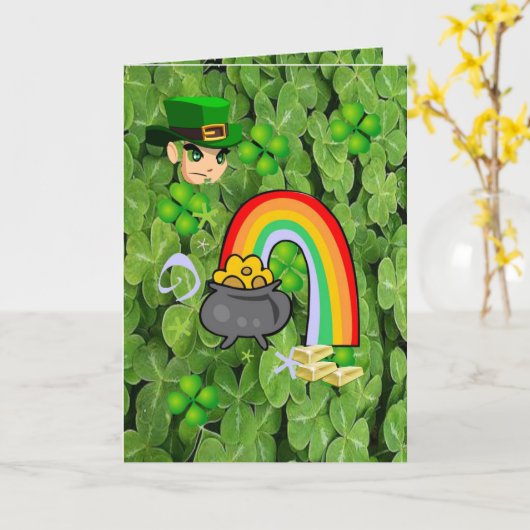 Carte de voeux Saint Patrick's Day (Fleur jaune)