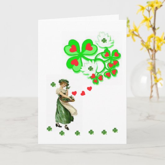 Carte de voeux Saint Patrick's Day (Fleur jaune)