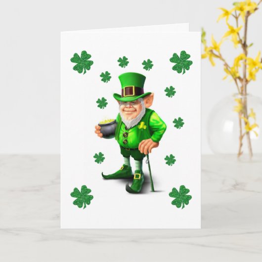Carte de voeux Saint Patrick's Day (Fleur jaune)