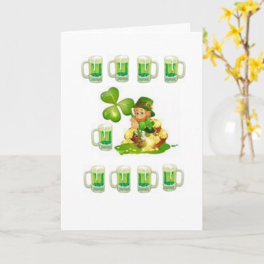 Carte de voeux Saint Patrick's Day (Fleur jaune)