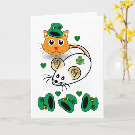 Carte de voeux Saint Patrick's Day (Fleur jaune)
