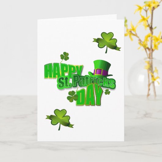 Carte de voeux Saint Patrick's Day (Fleur jaune)