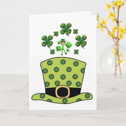 Carte de voeux Saint Patrick's Day (Fleur jaune)