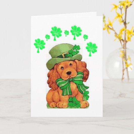 Carte de voeux Saint Patrick's Day (Fleur jaune)