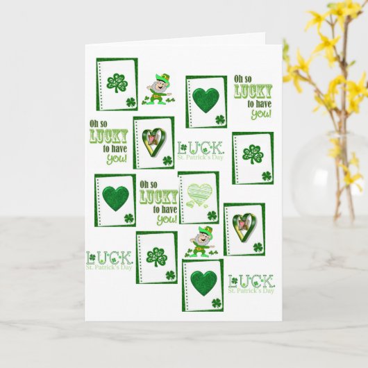 Carte de voeux Saint Patrick's Day (Fleur jaune)
