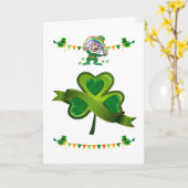 Carte de voeux Saint Patrick's Day (Fleur jaune)