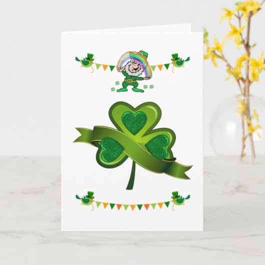 Carte de voeux Saint Patrick's Day (Fleur jaune)