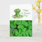Carte de voeux Saint Patrick's Day (Fleur jaune)