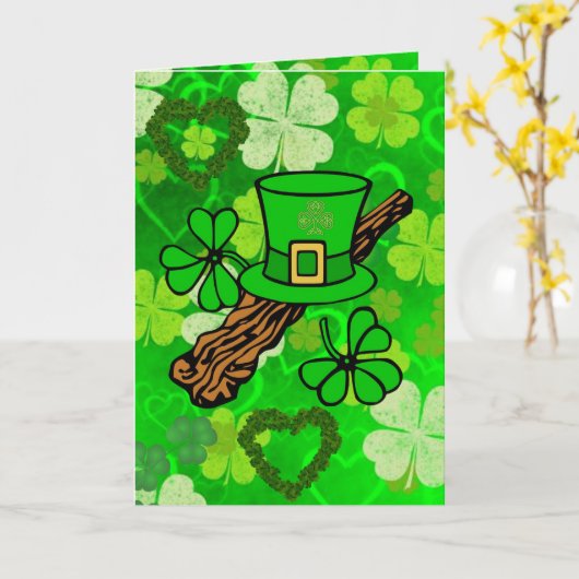 Carte de voeux Saint Patrick's Day (Fleur jaune)