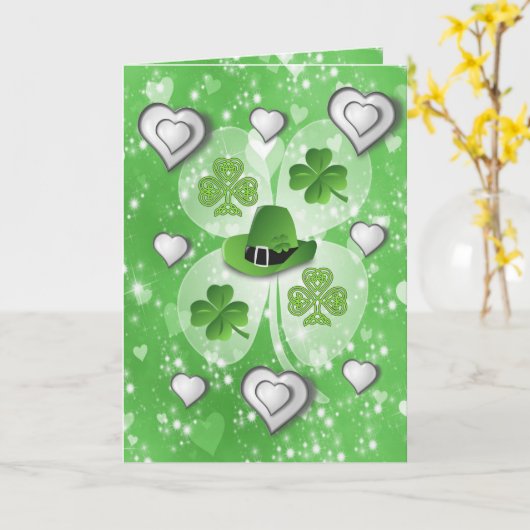 Carte de voeux Saint Patrick's Day (Fleur jaune)