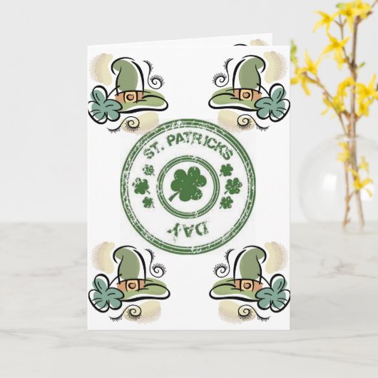 Carte de voeux Saint Patrick's Day (Fleur jaune)