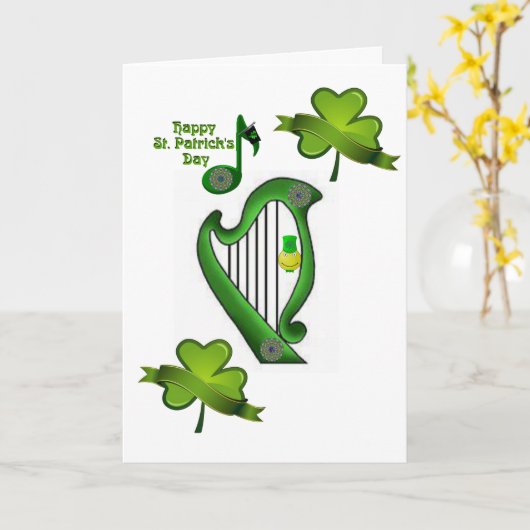 Carte de voeux Saint Patrick's Day (Fleur jaune)