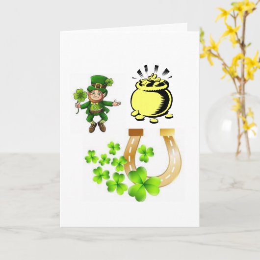 Carte de voeux Saint Patrick's Day (Fleur jaune)