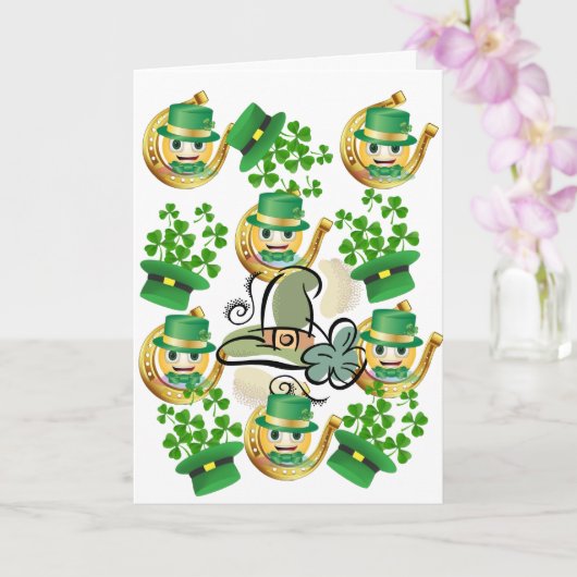 Carte de voeux Saint Patrick's Day Horseshoe (Orchidée)
