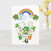 Carte de voeux Saint Patrick's Day Rainbow (Fleur jaune)