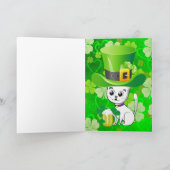Carte de voeux Saint Patrick's Day ShamrockCat Bee (Intérieur)