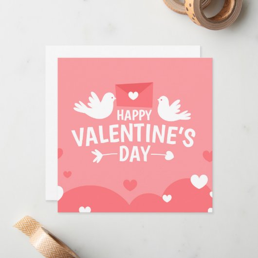 Carte de vœux Saint-Valentin (Devant/Arrière en situation)