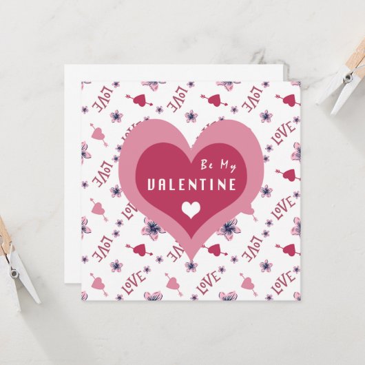 Carte de vœux Saint-Valentin (Devant/Arrière en situation)