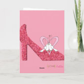 Carte de voeux Saint Valentin Chaussure rose (Dos)