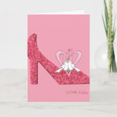 Carte de voeux Saint Valentin Chaussure rose (Devant)