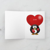 Carte de voeux Saint Valentin Penguin (Intérieur)