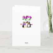 Carte de voeux Saint Valentin Penguin Floral (Dos)